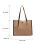 Contrast Binding Shoulder Tote Bag