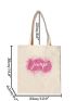 Letter Graphic Shopper Bag