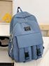 Release Buckle Decor Functional Backpack