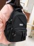 Release Buckle & Letter Patch Decor Functional Backpack