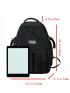 Release Buckle & Letter Patch Decor Functional Backpack