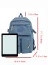 Release Buckle & Letter Patch Decor Functional Backpack