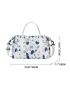 Floral Pattern Patch Detail Travel Bag