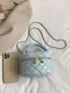 Mini Quilted Detail Chain Bucket Bag