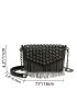 Mini Studded & Fringe Decor Flap Square Bag