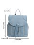 Stitch Detail Drawstring Design Flap Backpack