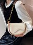 Contrast Binding Flap Chain Saddle Bag