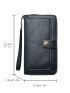 Black Long Wallet Credit Card Holder With Zipper For Daily