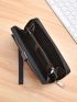 Black Long Wallet Credit Card Holder With Zipper For Daily