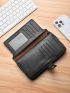 Black Long Wallet Credit Card Holder With Zipper For Daily