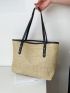 Contrast Binding Straw Bag