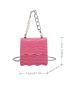 Mini Crocodile Embossed Faux Pearl Decor Flap Chain Square Bag