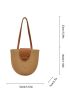 Stitch Detail Straw Bag