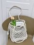 Tassel Decor Crochet Bag