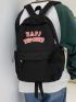 Men Letter Graphic Backpack