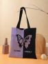 Butterfly & Letter Graphic Shopper Bag