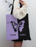 Butterfly & Letter Graphic Shopper Bag