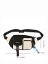 Two Tone Letter Patch Decor Sling Bag With Bag Charm