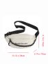 Letter Graphic Chain Decor Waist Bag