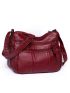 Women's Multi Zipper Shoulder Bag, Versatile Solid Color Artificial Leather Crossbody Bag