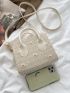 Mini Floral Embroidered Straw Bag Fashion Woven Crossbody Bag Women's Summer Beach Handbag