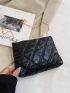 Quilted Push Lock Flap Square Bag