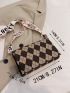 Argyle Pattern Flap Square Bag