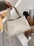 Litchi Embossed Top Handle Square Bag