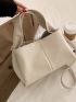 Litchi Embossed Top Handle Square Bag