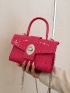 Mini Neon Pink Crocodile Embossed Chain Flap Square Bag