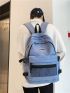 Men Letter Patch Decor Functional Backpack