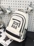 Men Letter Graphic Functional Backpack