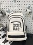 Men Letter Graphic Functional Backpack