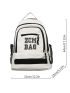 Men Letter Graphic Functional Backpack