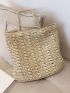 Minimalist Double Handle Straw Bag