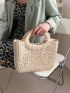 Double Handle Straw Bag