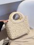 Double Handle Straw Bag