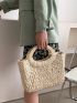 Double Handle Straw Bag