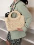 Double Handle Straw Bag