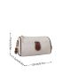 Two Tone Litchi Embossed Crossbody Bag