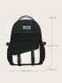 Men Release Buckle & Letter Patch Decor Functional Backpack