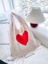 Heart Graphic Crochet Bag