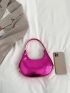 Neon Pink Snakeskin Embossed Hobo Bag