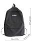 Men Letter Graphic Functional Backpack