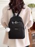 Letter Detail Classic Backpack With Bag Charm