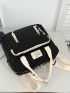 Letter Patch Decor Functional Backpack