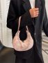 Floral Pattern Chain Decor Hobo Bag