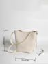 2pcs Litchi Embossed Bucket Bag Set