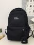 Men Letter Graphic Laptop Backpack With Coin Purse