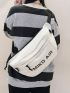 Letter Graphic Large Capacity Waist Bag